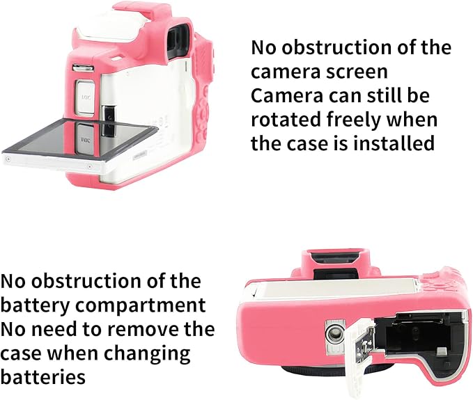 Easy Hood Camera Case for Canon EOS M50/M50 Mark II Digital Camera Rose | Soft Silicone Case Cover, Anti-Scratch, Dustproof, Shockproof, Slim Fit, Lightweight, Easy to Install, Easy to Clean - Image 3