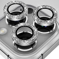 YWXTW Designed for iPhone 14 Pro/iPhone 14 Pro Max Camera Lens Protector Bling, [New Glitter Design] Individual Metal Tempered Glass Camera Cover Accessories Case Friendly, 1 Set (Silver Glitter) by YWXTW