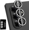 for Samsung Galaxy Z Fold 7 Camera Lens Protector, Individual Metal Ring Tempered Glass Lens Cover, [Strong Adsorption] Scratch Resistant Ultra-Thin HD Clear Lens Cover, 1 Set-Black Diamond by Btscase