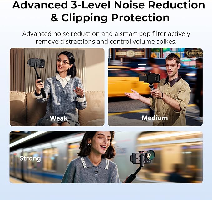 SMALLRIG Wireless Microphone S70 Mic Cover Kit (2 TX + 2 RX + Charging Case + 9 Mic Covers), Mini Lavalier Mic for Vlogging/Interview/Streaming, Includes 9 Color Silicone Covers - Image 6