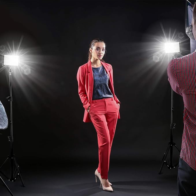 3 Packs 70 LED Video Light with Adjustable Tripod Stand/Color Filters, Obeamiu 5600K USB Studio Lighting Kit for Tablet/Low Angle Shooting, Collection Portrait YouTube Photography - Image 7