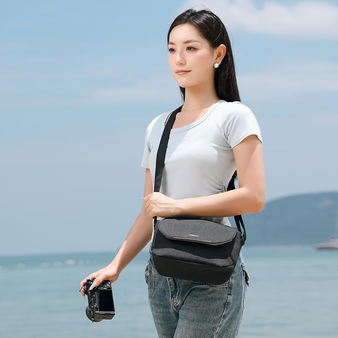 ULANZI 4L Camera Bag, SLR/DSLR Camera Case Professional Crossbody Small Bag | Photography Fashion, Shoulder Bag for Women and Men Compatible for Sony Canon Nikon Mirrorless Camera Lightweight Black - Image 9