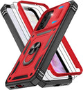 Gritup for Samsung A36 Phone Case: Samsung Galaxy A36 Case with Screen Protector*2 | Magnetic Stand & Slide Camera Cover, Shock Proof Military-Grade para A 36 Cover, Red+Black by Gritup