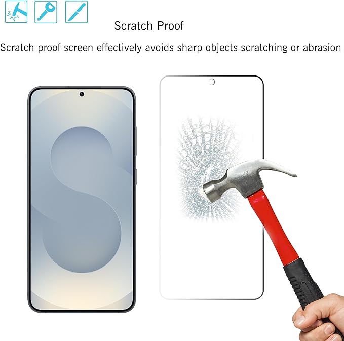 Ailun Screen Protector + Camera Lens Protector for Galaxy S25+ / S25 Plus | 3+3 Pack, 6.7 inch, Tempered Glass, Fingerprint Unlock, 0.25mm, Anti-Scratch, Case Friendly, Clear, HD - Image 3