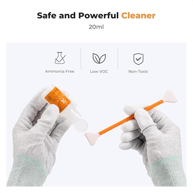 K&F CONCEPT Double-Tipped Full Frame Sensor Cleaning Kit with Cleaner | 24mm Sensor SwabsX10, New Dual-Head Design, Vacuum Sealed,20ML Gentle Cleaner,Precision Cleaning,for Nikon Sony Canon Clean - Image 6
