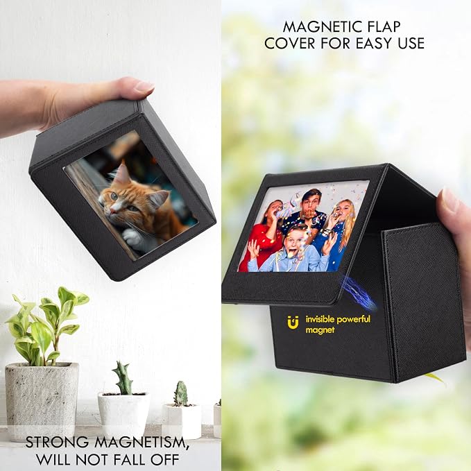 Photo Storage Box for Instax Wide/Polaroid Now+/I-Type/OneStep2 Instant Film, 3.5x4.25” Photo Holder fits for Fujifilm Instax Wide 400/300 Wide Picture Display - Black - Image 5