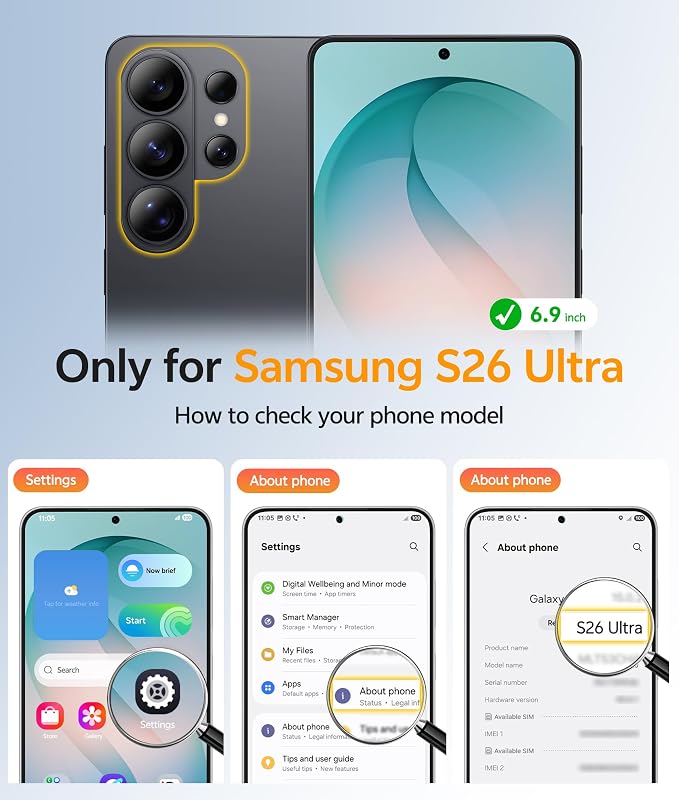 FNTCASE for Samsung Galaxy S26 Ultra Case, Compatible with Magsafe Black | Screen Protector, Full Camera Protection, Translucent Matte, 14FT Military Grade Drop Proof, Protective Phone Cover - Image 2