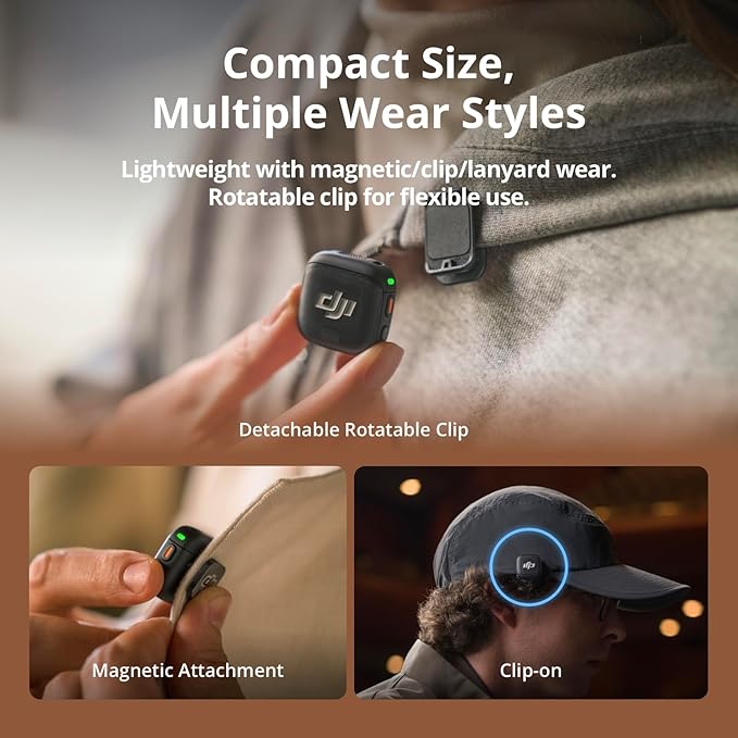 DJI Mic 3 (2 TX + 1 RX + Charging Case), Wireless Microphone | Mini Mic for iPhone/Camera/Android, Ultralight, Adaptive Gain Control, Dual Band Anti-Interference, 28h Use, Vlog - Image 5