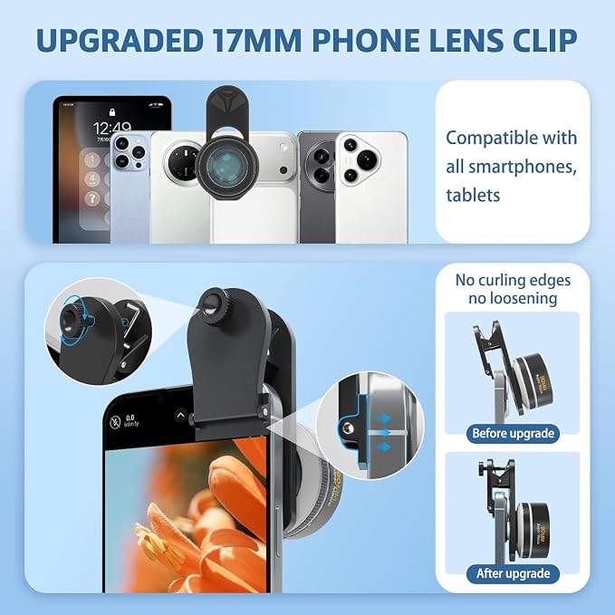 90mm Macro Lens for Smartphone, 10X Phone Lens for iPhone & Android | Clip-on Macro Lens Kit, F1.05 Aperture, 90mm Working Distance, 6-Element Glass, AR+AF Coating, Aluminum Housing - Image 5