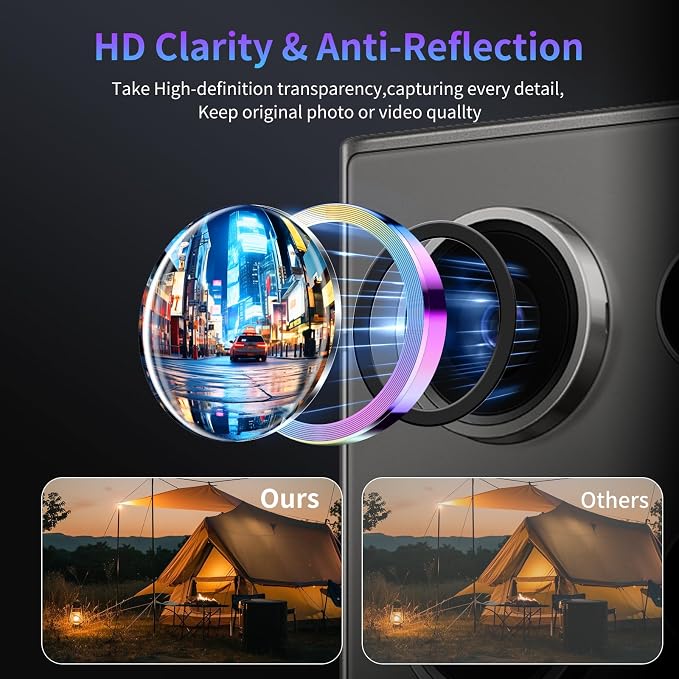 Camera Lens Protector for Samsung Galaxy S25 Ultra,1 Pack | Tempered Metal Glass Camera Cover, HD Clear Anti-Scratch Lens Screen Protector Film,Case Friendly,Colorful Titanium - Image 3