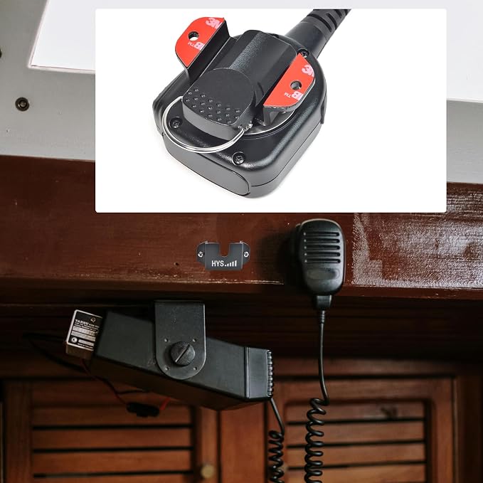 HYS Handheld CB Radio and Mic Holder Clip W/Screw for Motorola HLN9073B | Fits both HT radios and speaker mics with round-knob or belt-clip.Screw-mount installs on dash console or any flat surface - Image 5