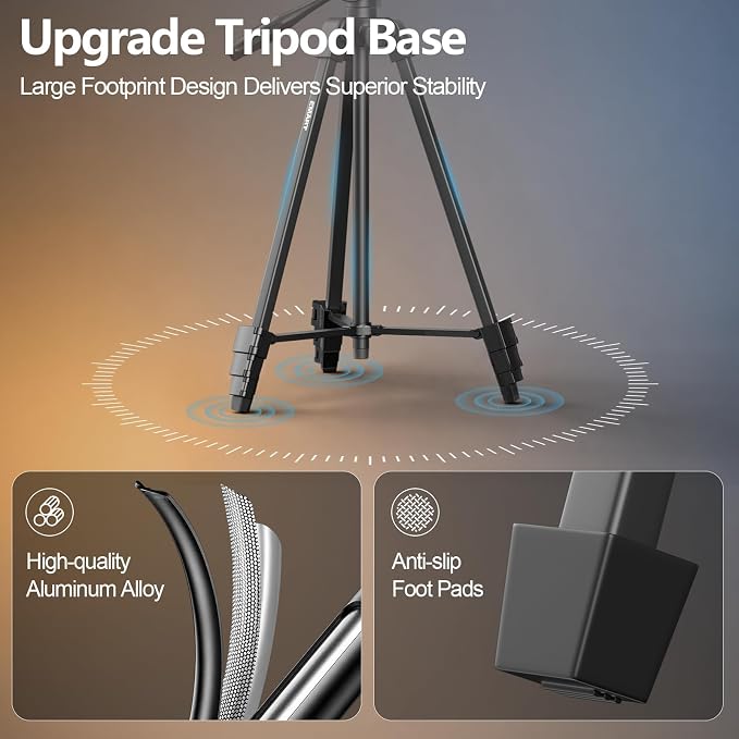 EMART 10'' Ring Light with 55'' Extendable Tripod Stand & Phone Holder | 16 RGB Colors Modes, 10 Dimmable Levels LED Circle Selfie Lights with Wireless Remote for Makeup, Streaming, YouTube, TikTok - Image 9