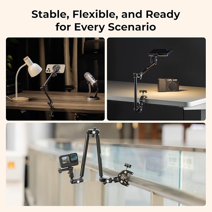 SMALLRIG Desktop Clamp Magic Arm Kit for MagSafe for iPhone, 55cm / 21.6" Two-Stage Adjustable Flexible Arm with Secure Grip for Smartphone, Webcam, Action Cameras - 5626 - Image 8
