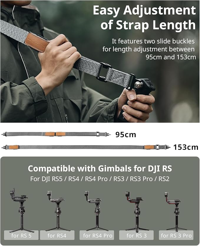 SmallRig RS3 RS2 Weight-Reducing Shoulder Strap Compatible with Sling Handle for DJI, Gimbal Belt with Upgraded QD Quick Release Buckles for DJI RS 5 / RS4 / RS4 Pro/RS 3 / RS 3 Pro/RS 2 | for DJI RS 5, RS4 Pro, RS4, RS3 Pro, RS3, RS2 - Image 5