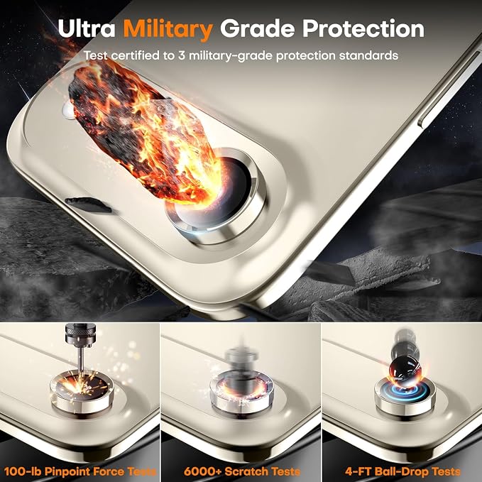 for iPhone Air Camera Lens Protector- Light Gold | 9H Tempered Glass, Metal Individual Camera Cover, Accessories, Anti-drop, Case Friendly, HD Clear, Anti-Scratch - Image 5