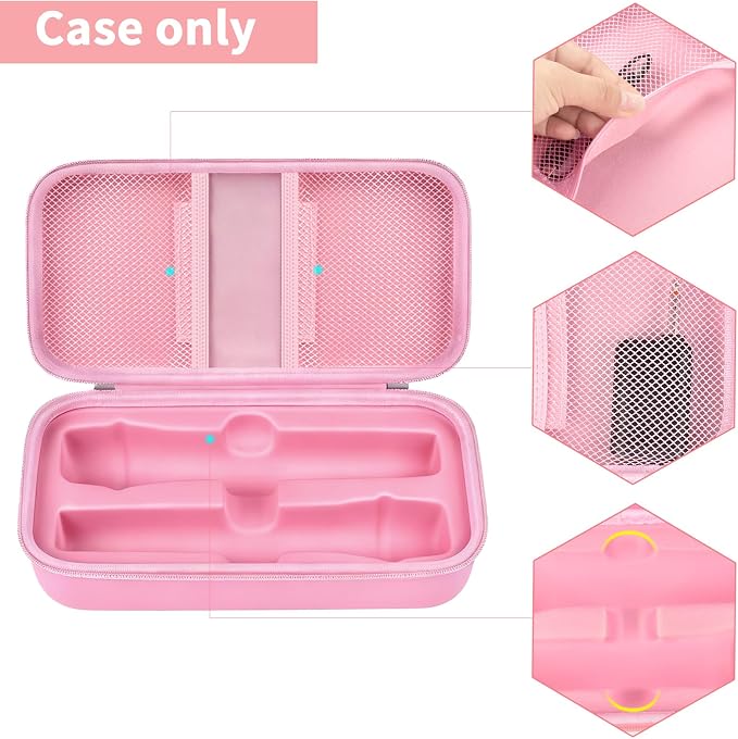 Wireless Microphone Case Compatible with JBL Wireless Two Microphone System, Handheld Dual Mic Travel Bag for Singing or Karaoke for Receivers, Adapters, AA Batteries - Image 3