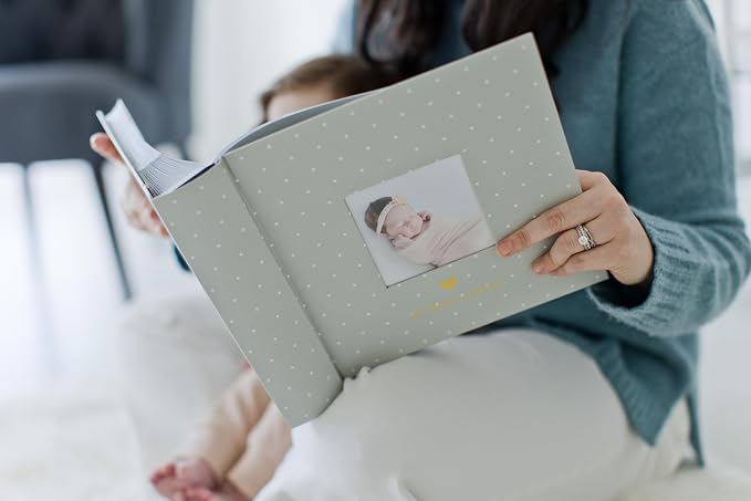 Pearhead Baby Photo Album, Holds 200 Pictures, Polka Dots, Gray | Holds 200 4x6" Pictures with Space for Notes, Memory Keepsake Book for New and Expecting Parents, Gender-Neutral, Baby Gift - Image 9