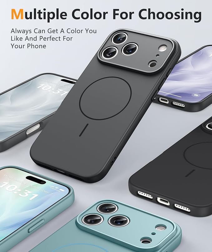 FNTCASE for iPhone 17 Pro Max Case, Fit for Magsafe, Screen Protector | Full Camera Protection, Integrated Silicone, 14FT Military Grade Drop Proof, Shockproof Protective Phone Cover, Full Gray - Image 5