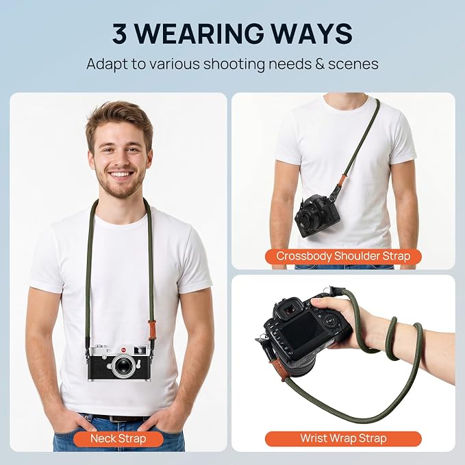 MoKo Camera Strap, 100cm Neck & Shoulder Rope Camera Straps for Photographers, for Canon Sony Nikon Fuji DSLR - Image 2