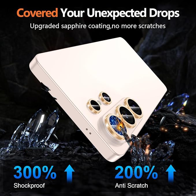 for Samsung Galaxy S26 Ultra Camera Lens Protector, Individual Metal Ring Tempered Glass Lens Cover, [Strong Adsorption] Scratch Resistant Ultra-Thin HD Clear Lens Cover, 1 Set-Titanium Gold - Image 5
