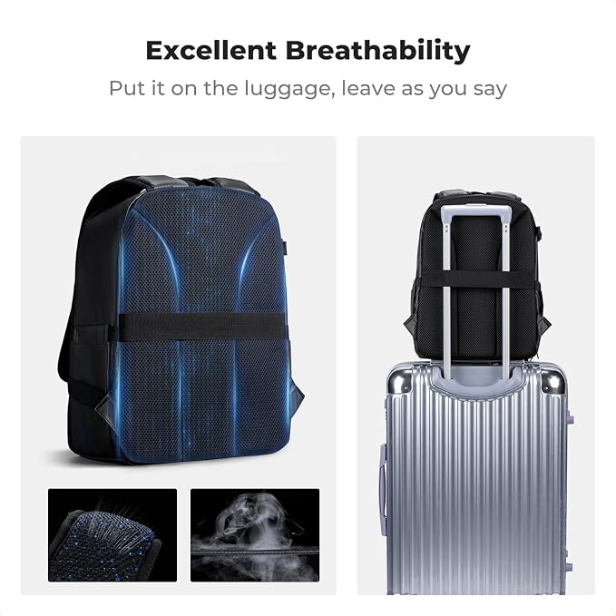 K&F CONCEPT Camera Backpack, Lightweight Camera Bag with Tripod Holder | Professional Bag for DSLR/SLR Mirrorless, with 14in Laptop Compartment & Rain Cover, Men & Women, for Sony Canon Nikon, B19 - Image 7