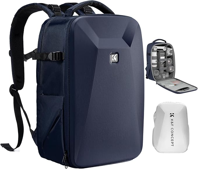 K&F CONCEPT Camera Backpack,Hardshell Photography DSLR Camera Bag | 15-15.6 Inch Laptop Compartment, Waterproof, Hard Shell Camera Case, Compatible with Canon/Nikon/Sony/DJI Mavic Drone, B07 by KFCONCEPT