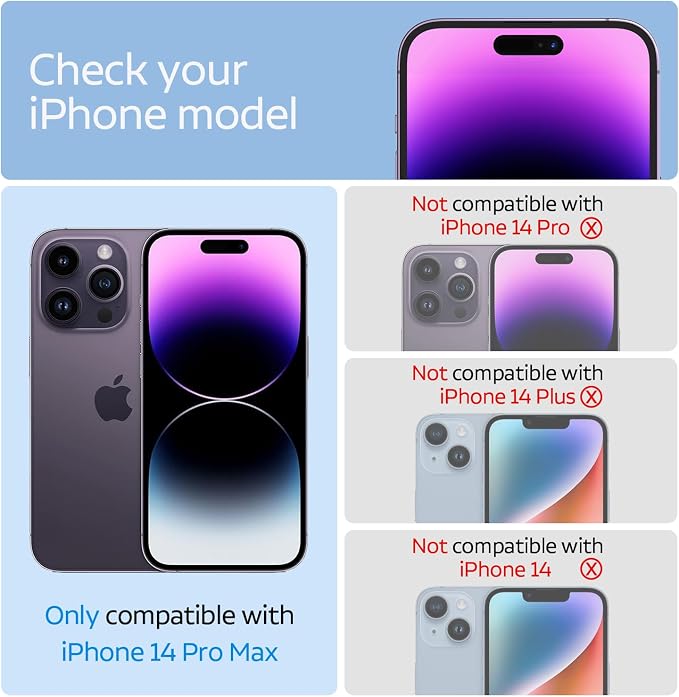 3 Pack Privacy Screen Protector for iPhone 14 Pro Max+3 Pack Camera Lens Protector with Tempered Glass, Touch Sensitive and Case Friendly - Image 2