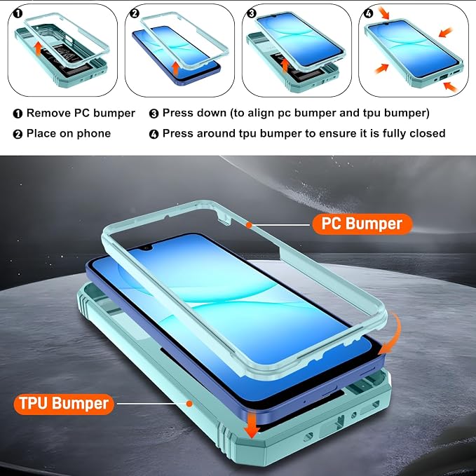Gritup for Samsung Galaxy A17/A16-5G Case: Samsung A17 5G Case with 2*Screen Protector, Magnetic Stand & Slide Camera Cover, Shock Proof Military-Grade para Galaxy A16 /A 17 5G Phone Case, Green - Image 3