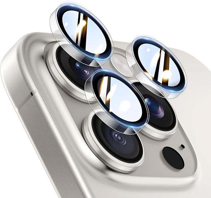 TOCOL for iPhone 16 Pro Max Camera Lens Protector/iPhone 16 Pro Camera Lens Protector Tempered Glass HD Individual Scratch Resistant Cover Accessories Case Friendly 2 Pack（Clear） by TOCOL
