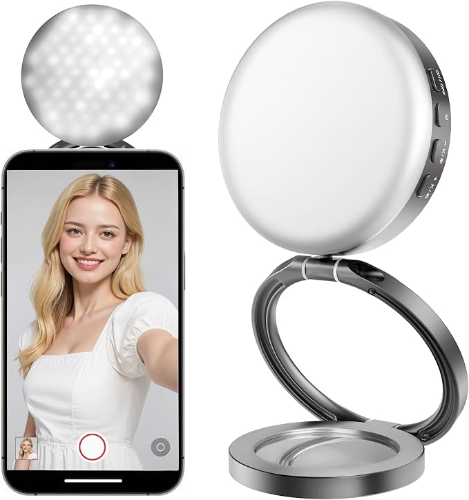 Magnetic Selfie Light, Metal-Shell Ring Light, | Rechargeable ,Portable Phone Light for Phone & iPhone,LED Fill Light for Photography,Video,Makeup,TikTok,Vlog - Image 9