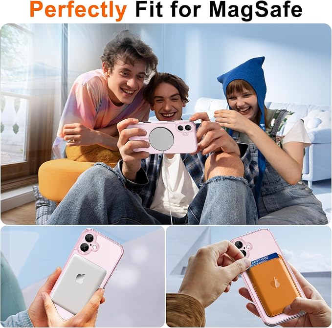 Magnetic for iPhone 17 Case with Privacy Screen Protector, Pink | Full Camera Protection, Compatible with MagSafe, Translucent Matte Shockproof Phone Cover for iPhone 17 Women Girls - Image 5