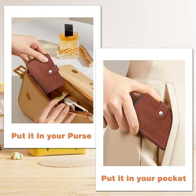 Fintie Mini Photos Album Book for 2x3 Inch Films - 52 Pockets Small Albums | For Fujifilm Instax Mini, Polaroid Hi-Print Pictures, Portable Kpop Photocard Holder, Travel Memory Book, Vintage Brown - Image 6