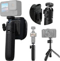 ULANZI MT88 ClipMate Tripod Mini Extension Rod for Pocket 3/Xtra Muse/Insta360 X5 X4/Action Cameras, 3-in-1 Selfie Stick w Backpack Mount Shoulder Strap, Adjustable Tabletop Tripod Handle Grip by ulanzi