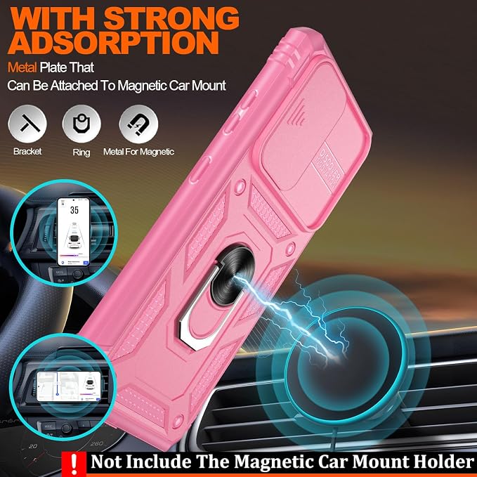 Gritup for Samsung Galaxy S21 Ultra 5G Case: S21 5G Phone Case with Screen Protector*2 | Magnetic Stand & Slide Camera Cover | Shock Proof Military-Grade para S 21 Ultra Cover, Pink - Image 6