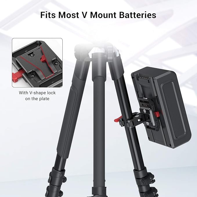 SMALLRIG Mini V Mount Battery Plate, V-Lock Mount Battery Plate with Crab-Shaped Clamp for Camera Power Supply - 2989 (Pack of 2) - Image 3