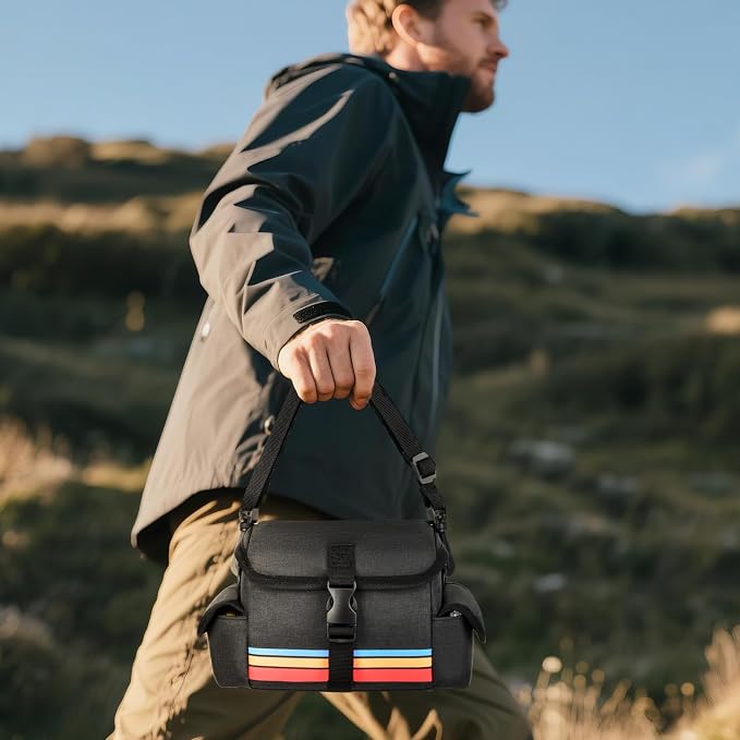 Camera Case Compatible with Polaroid Now, Now+ & OneStep+, Crossbody Bag | Custom-Fit Camera Bag for Polaroid Now 2nd/3rd Gen, With A Shoulder Strap And Organized Accessory Storage - Grey - Image 8