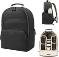 Camera Backpack Classic PU Leather for DSLR, Professional Camera Bag for Photographers with 15 Inch Laptop Compartment Large 20L by Divvia