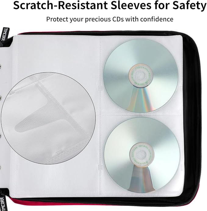 CD Case DVD Holder Storage: 160 Capacity DVD Cases Organizer Portable Wallet Storage - CD Plastic Protective Carrying Binder for Home Travel - Image 3