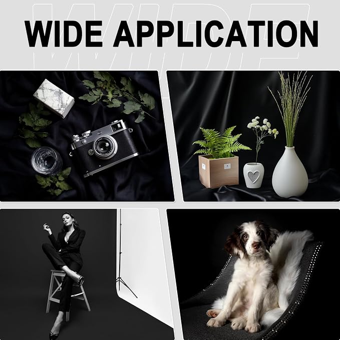 GFCC 10FTx12FT Black Backdrop Background for Photography Photoshoot | Non-Reflective, Polyester, Easy Hang, Multipurpose Screen for Studio Photo Booth, Video Recording, Portrait, Halloween - Image 5