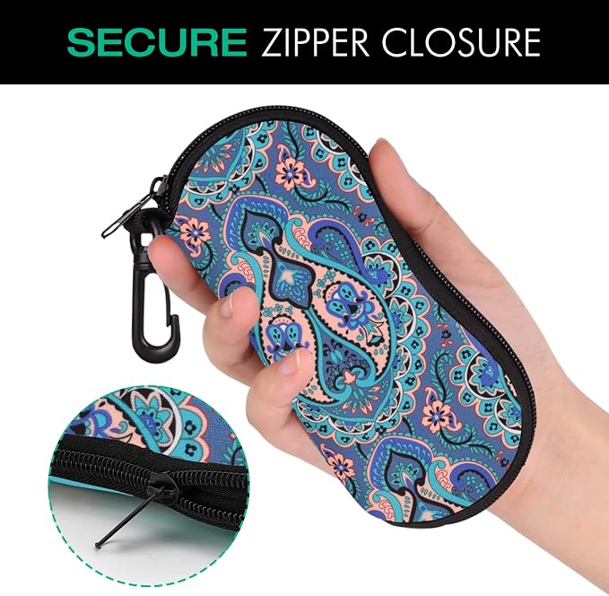 MoKo Sunglasses Soft Case Ultra Light Neoprene Zipper Eyeglass Case for Men Women - Image 5