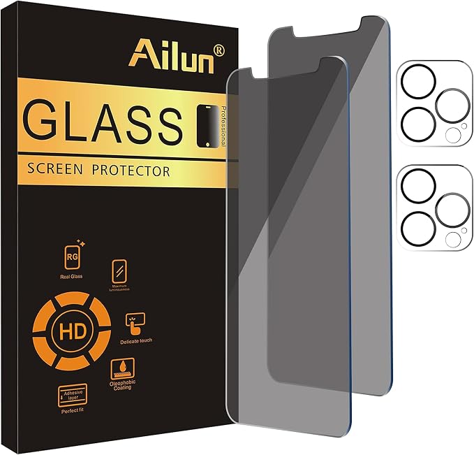 Ailun Privacy Screen Protector+Camera Lens Protector for iPhone 11 Pro Max | 2+2 Pack, 6.5 inch, Anti Spy, Private, Tempered Glass Film, HD by Ailun