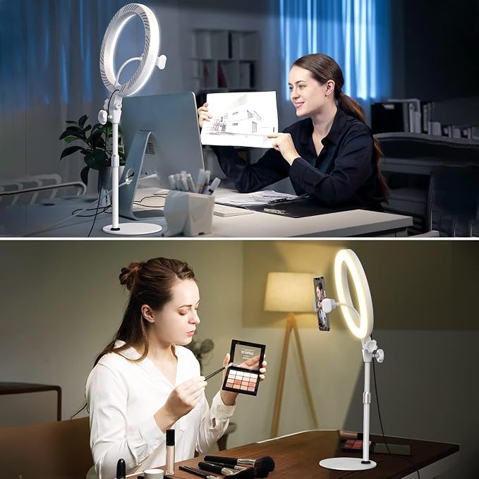 Desk Ring Light with Stand for Computer, Zoom Lighting for Computer | 30 Light Modes for Video Conference, Video Calls, Home Office, Desk Lighting for Video Recording, Podcast, Webcam, Stream - Image 11