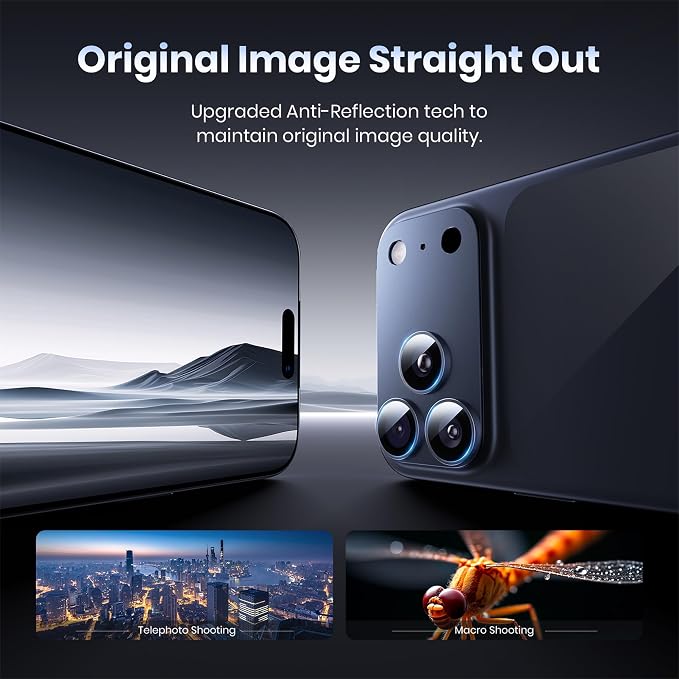 for iPhone 17 Pro Camera Lens Protector - 12FT Shatterproof | Military Grade Protection, Strong Adsorption, 9H+ Tempered Glass Camera Screen, Full Protective Cover, Case Friendly, Blue - Image 4