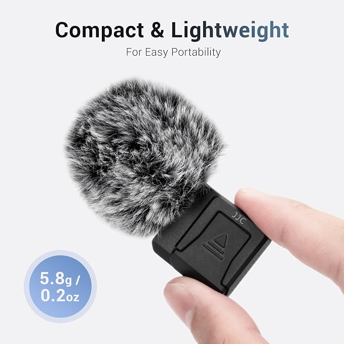 JJC Cold Shoe Wind Muff for Canon EOS R50 V R50V Camera(Not for R50), White | Furry Windshield with Shoe Adapter Mount Holder for LED Light Microphone Attachment, Canon R50V Vlogging Accessories - Image 5