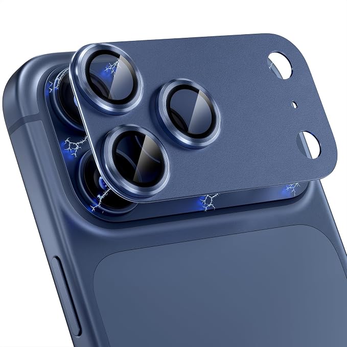 Choiche for iPhone 17 Pro Max Camera Lens Protector, Deep Blue | Metal Camera Cover with 9H Tempered Glass Lens Screen Protector Accessories, Strong Adsorption, Case-Friendly, 6.9-inch by Choiche