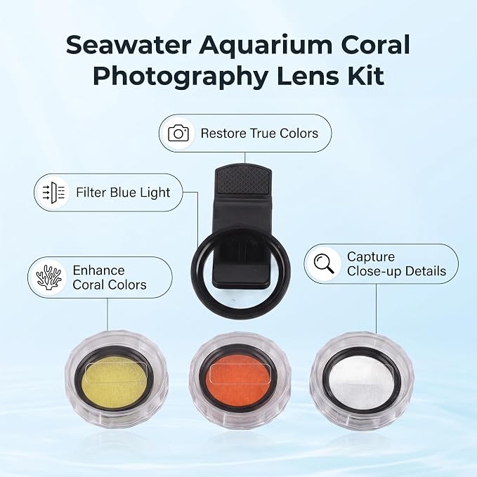 Zerodis Fish Photography Lens, Smartphone Camera Lens Filter Accessories with Macro for Reef Aquarium Photography - Image 7