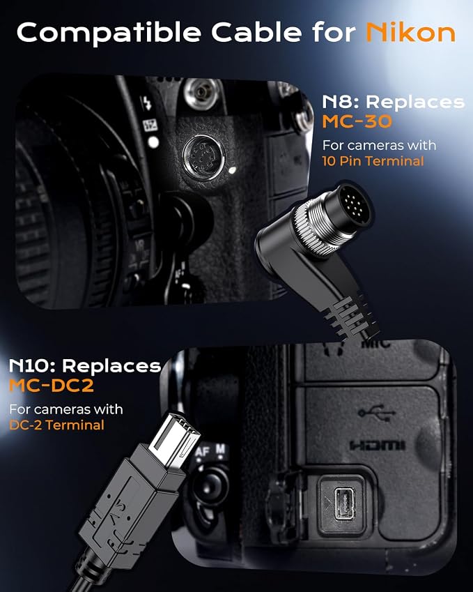 for Nikon Rechargeable Remote Shutter Release - Wireless Remote Control | for Nikon Z8/Z6 III/D7500/D850/Z5/P1000/P1100/Z9/D750/D5600/Z6/D3300/D3200/D3100/Z7 II/D500/Z7/D6, No Disposable Batteries - Image 7