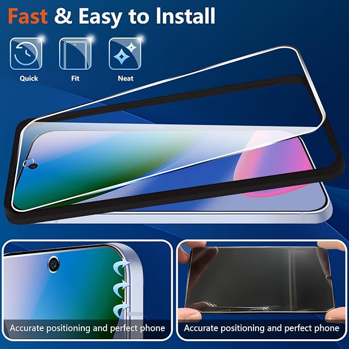 (3+2 Pack) Glass Screen Protector for Google Pixel 10 with Camera Lens Protector,9H Tempered Glass,Fingerprint Unlock,Anti-Scratch,Bubble Free,Case Friendly - Clear - Image 8