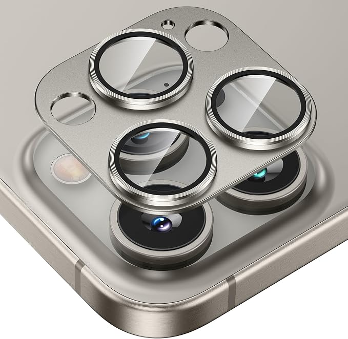 Tensea for iPhone 15 Pro Max/iPhone 15 Pro Camera Lens Protector | Metal Aluminum Alloy Tempered Glass Cover Camera Screen Protector Accessories, Case Friendly by Tensea