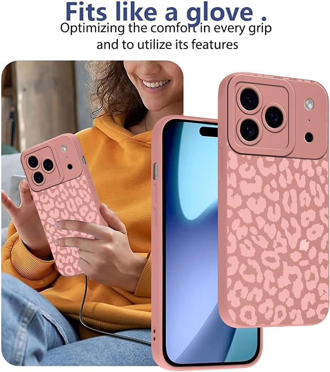 Cute Pink Cheetah Print Phone Case for iPhone 17 Pro 6.3" | Aesthetic Leopard Pattern Design Cover Full Camera Lens Protective Shockproof Soft Slim TPU Funda for Women Girls - Image 7